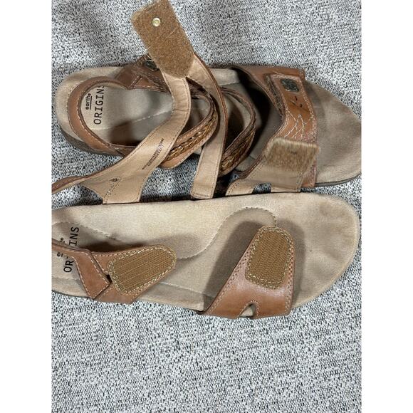 Earth Origins Brown Leather Strappy Sandals 7.5 - Picture 7 of 7